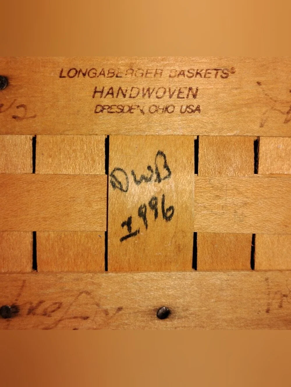 Longaberger Signed 1996 Edition Dresden Tour Basket DWB Ginny Jerry Judy Wendy